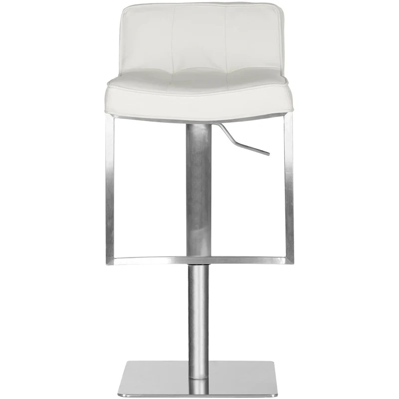 SAFAVIEH Lyndy 24.8-34.2-inch White Leather Adjustable Swivel Bar Stool - 20.1 x 16.5 x 29.9 - 20Wx17Dx30H