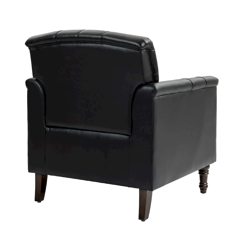 Tufted Vegan Leather Accent Chair Upholstered Armchair