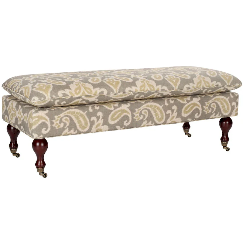 SAFAVIEH Tari Pillowtop Grey/ Sage Bench - 0 - 52  W x 21  D x 19  H - 52Wx21Dx19H