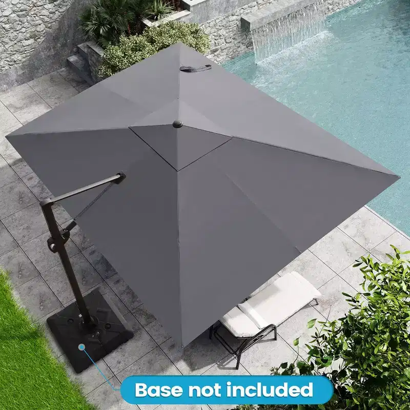 Crestlive Products 9x11FT Cantilever Patio Offset Umbrella 1-Tier Top No Base