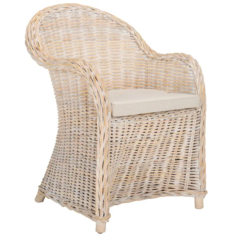 SAFAVIEH Sinja Yellow Rattan Club Chair - 24 x 26 x 35 - 24Wx26Dx35H