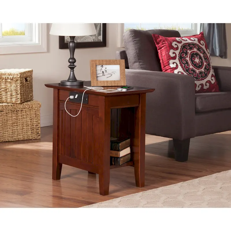 Nantucket Chair Side Table with Built-in Charger