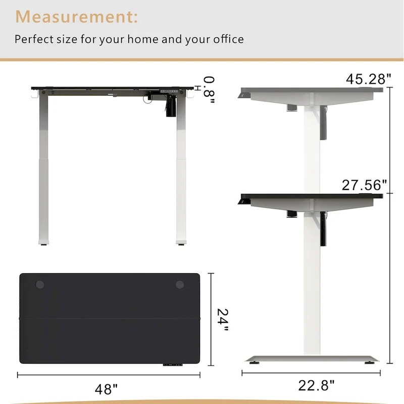 Futzca Height Adjustable Electric Standing Desk Sit Stand Computer Stand up Desk with Splice Board