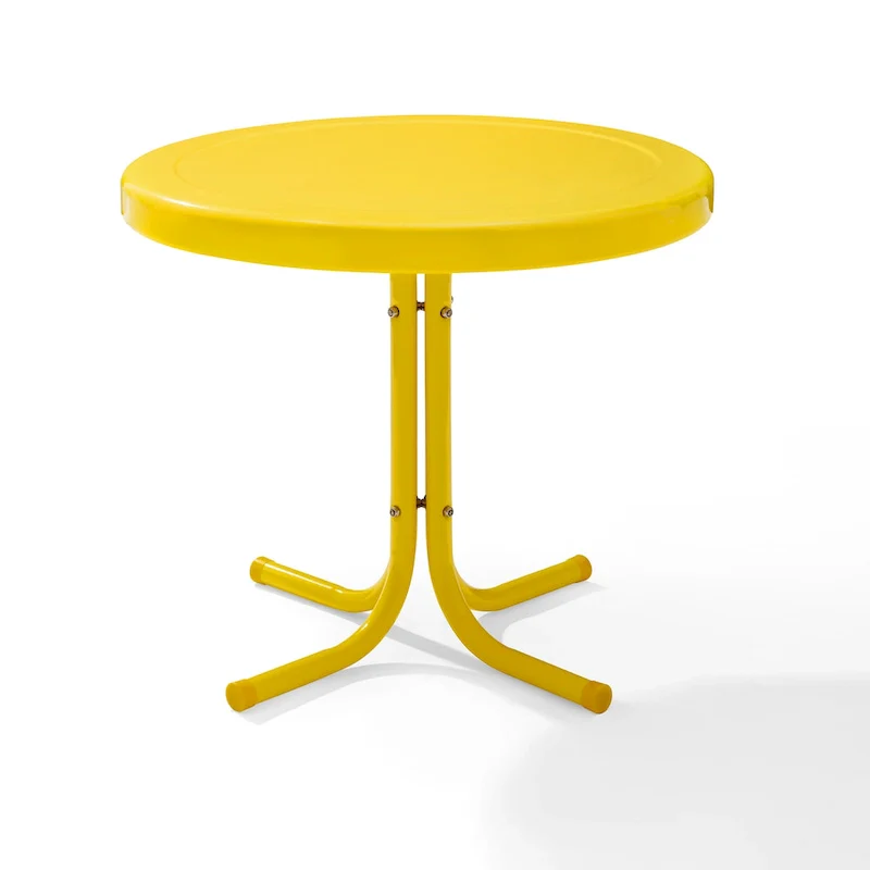 Crosley Retro Metal Side Table In Yellow