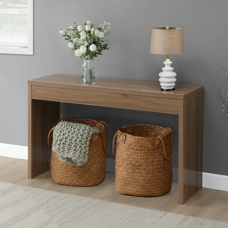 Espresso/White/Black Modern Melamine Console Table & Desk, 1-Person