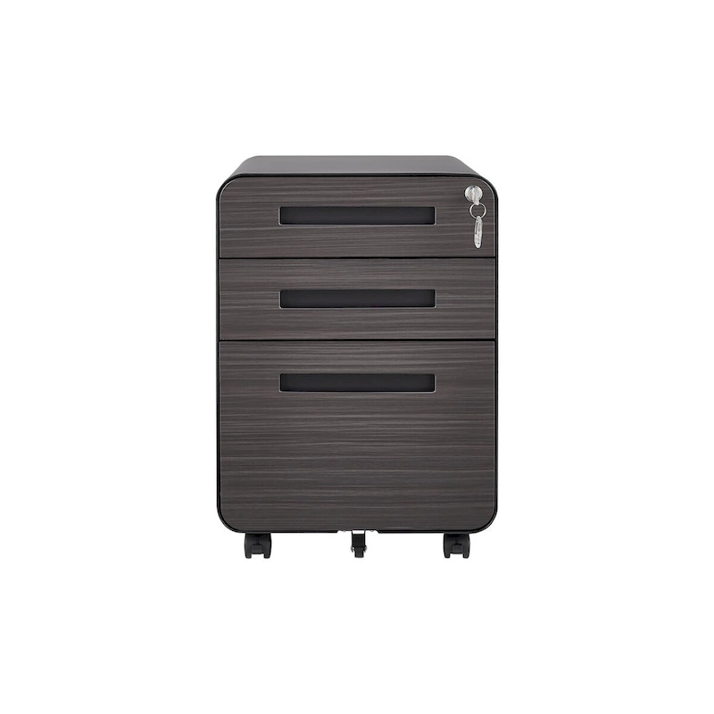 3-Drawer Mobile File Cabinet with 5 Wheel and Lock