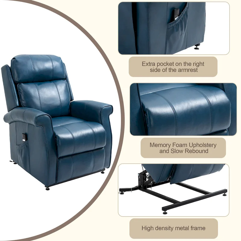 GZMR Faux Leather Elderly Power Lift Recliner Chair