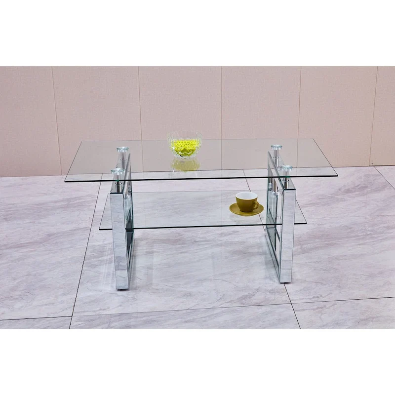Transparent tempered glass coffee table, coffee table