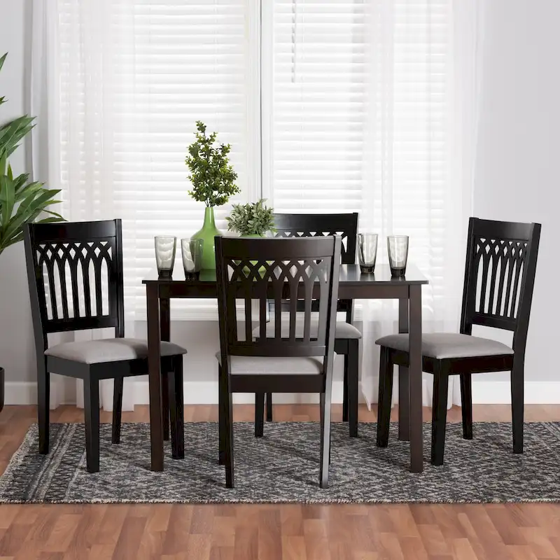 Genesis Modern styled Fabric and Wood Dining Set