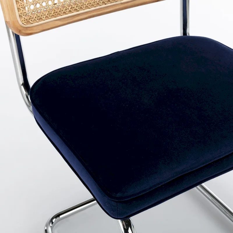 Latham Cane Back Velvet Side Chair (Set of 2)