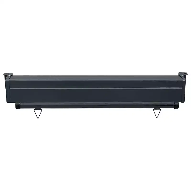 vidaXL Balcony Side Awning Grey Steel 41.3 x 98.4 in Adjustable Armrests