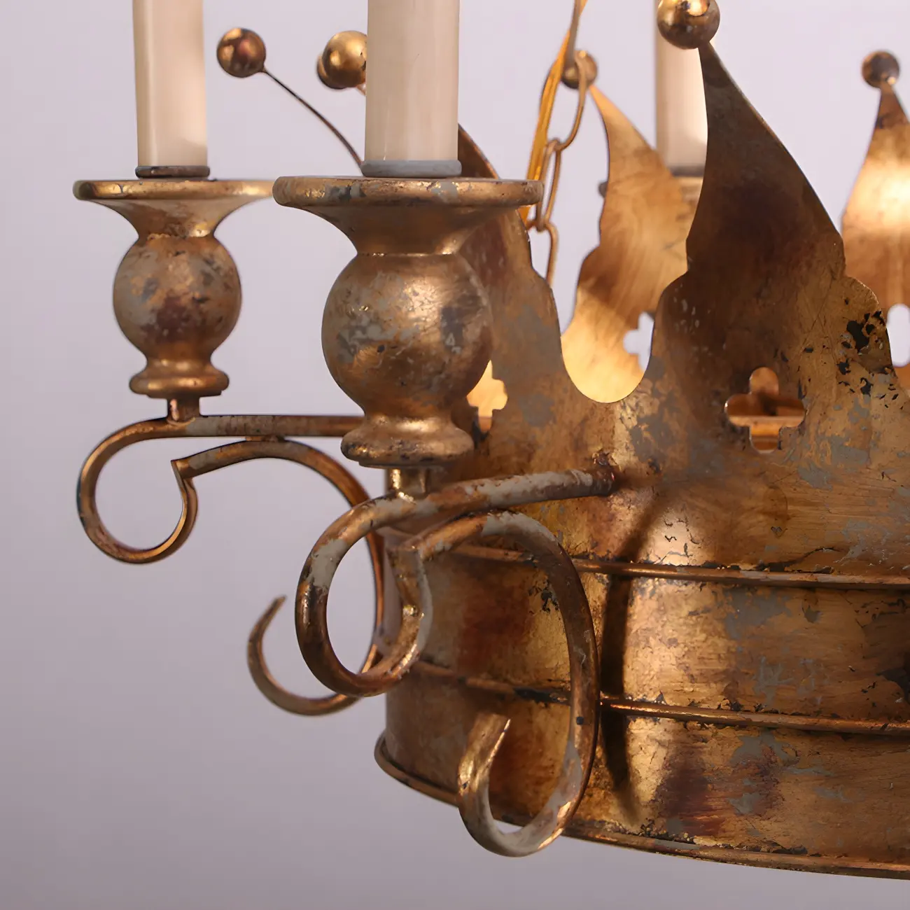 Gold Crown Iron Structure Royal Style Chandelier