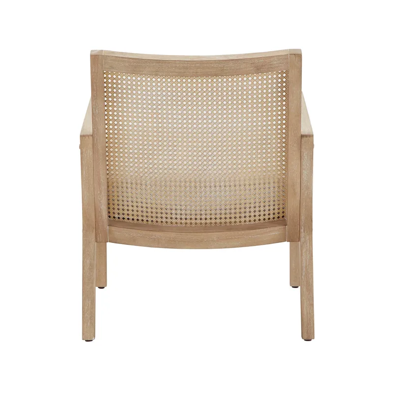 Celann Natural Finish Fabric Cane Accent Chair by iNSPIRE Q Modern