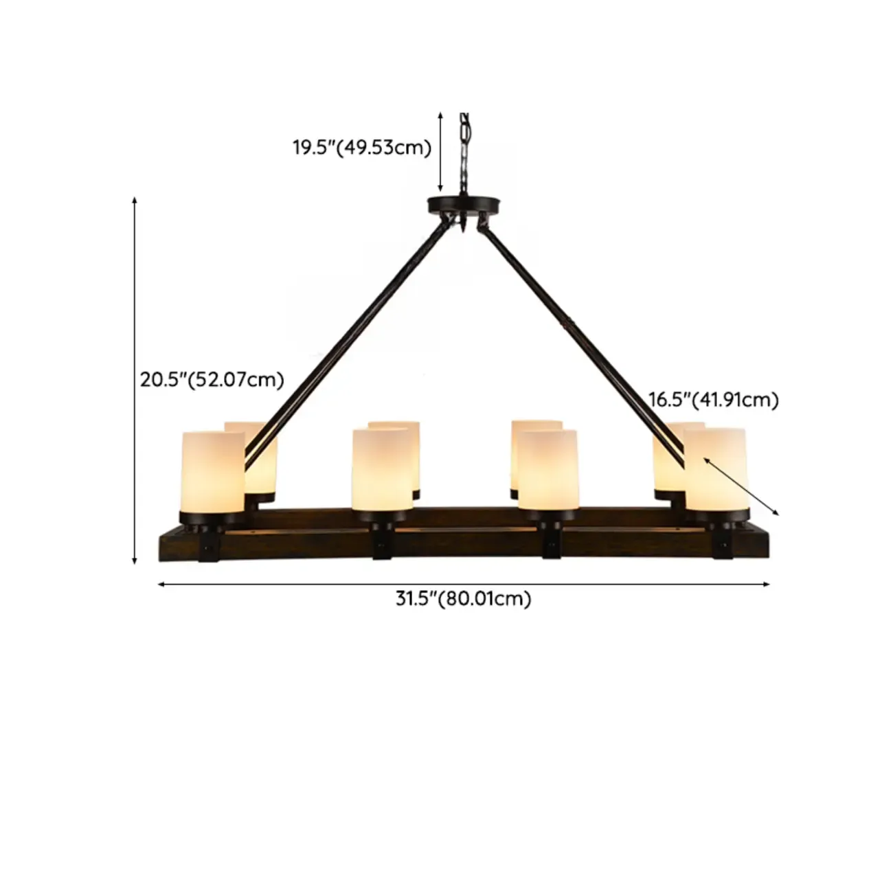 6-Light Industrial Metal Kitchen Island Pendant Lighting