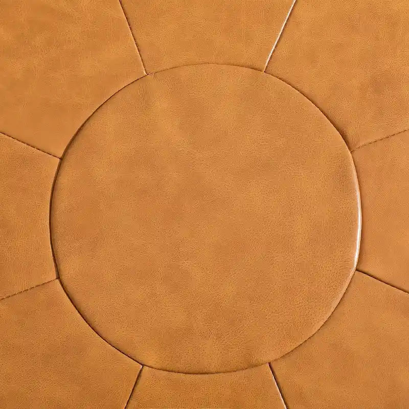 34.5 W Full-Grain Genuine Italian Leather Ottoman by Lumibee