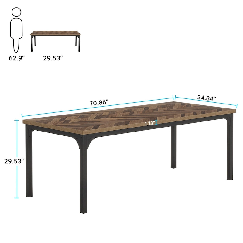 70.8 Inch Executive Desk, Large Office Computer Desk