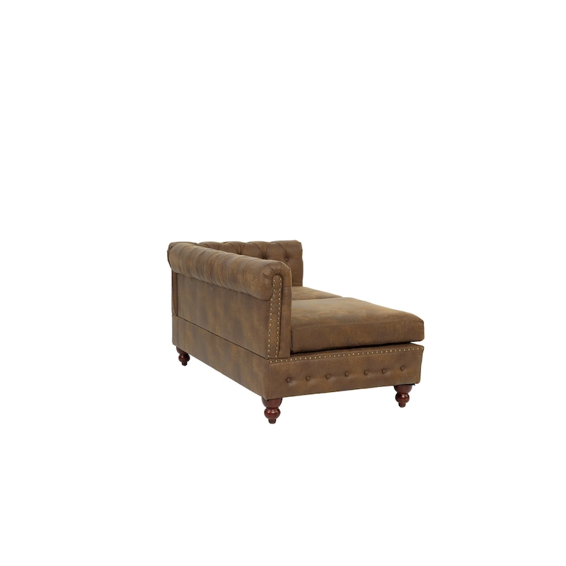 Reversible One Arm Loveseat Dark Coffee Breathable Leatherette Tufted 1Pc Couch Living Room Furniture