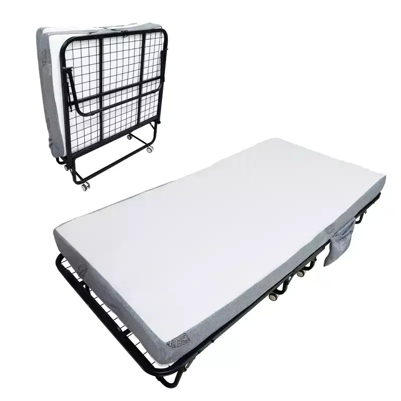COZONY Folding Bed with Mattress, Sturdy Metal Frame 450 Lbs Support for Guest Room Office