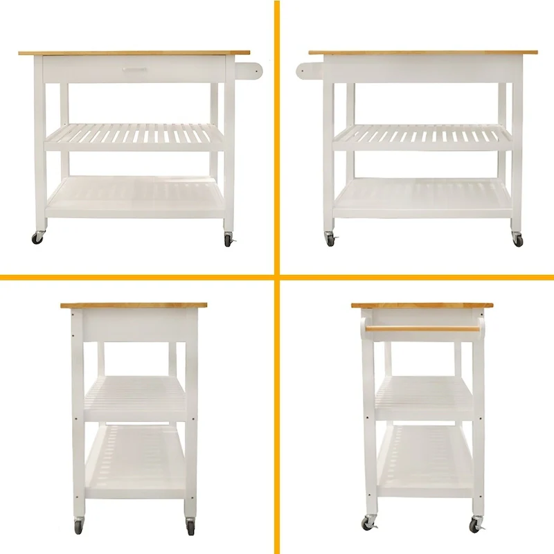 40 Mobile Kitchen Island & Kitchen Cart,with Two Lockable Wheels