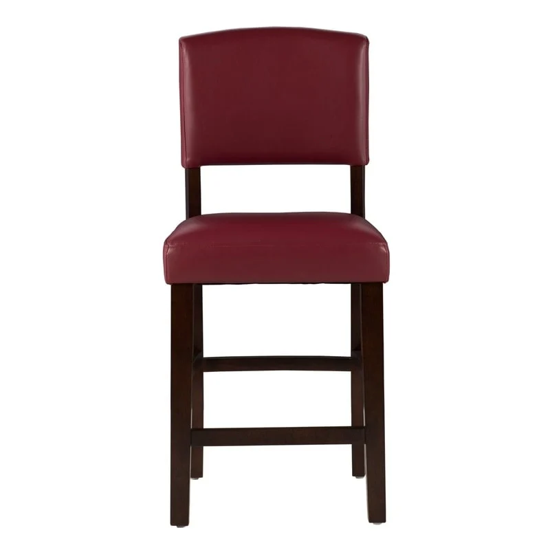 Dark Red Vinyl Counter Stool | Stationary | Single Seat