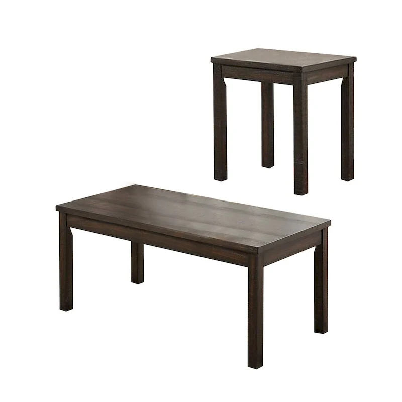Wood Tabletops Coffee Table, Dark Brown Finish