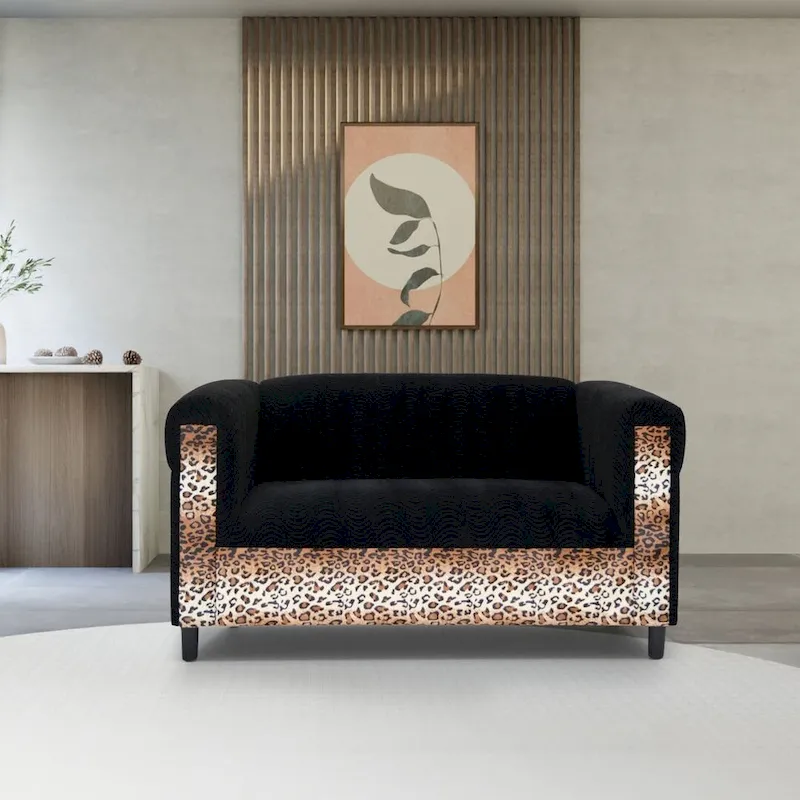 Coast to Coast Sofas Mid Century Modern Loveseat Sofa Solid Wood Frame Upholstered