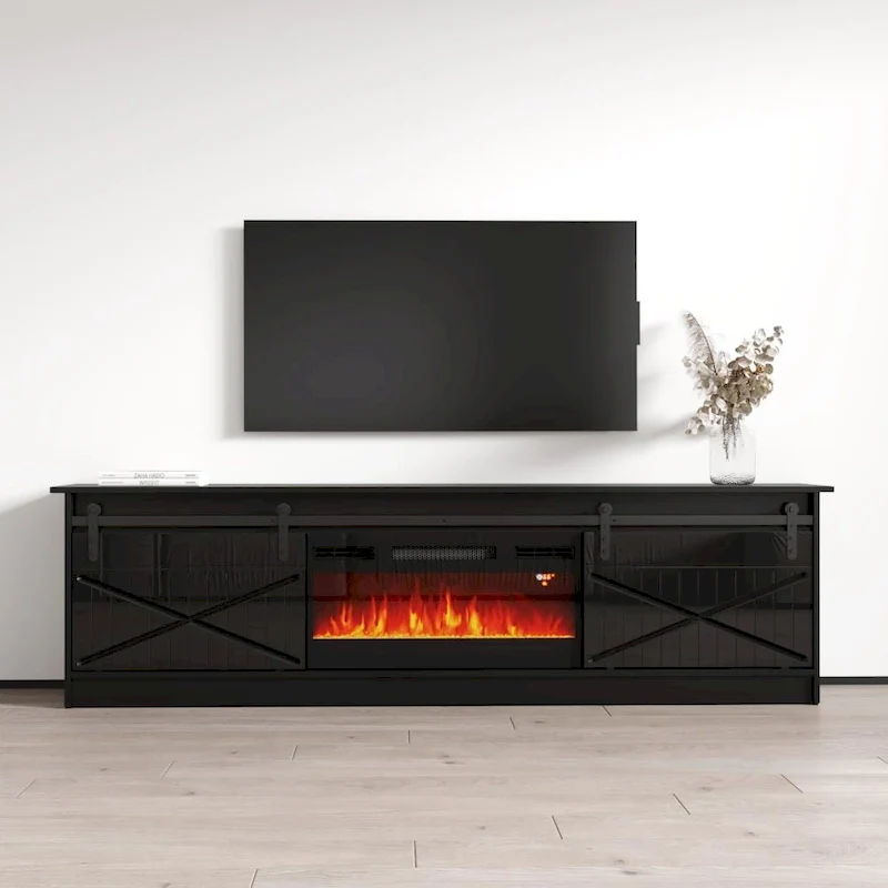 Granero BL-EF Electric Fireplace 79 TV Stand