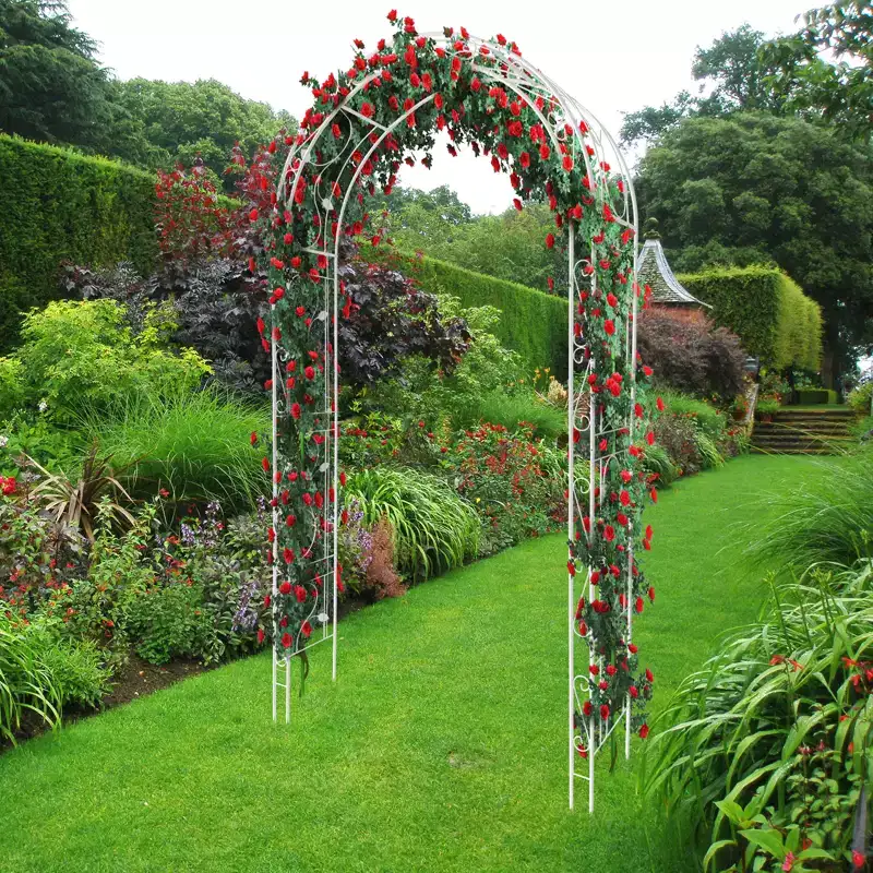 Metal Garden Arch, Outdoor Garden Arch Arbor Trellis for Climbing Plants, Wedding Arches for Ceremony, Wedding Archway Decor for Lawn, Patio, Party
