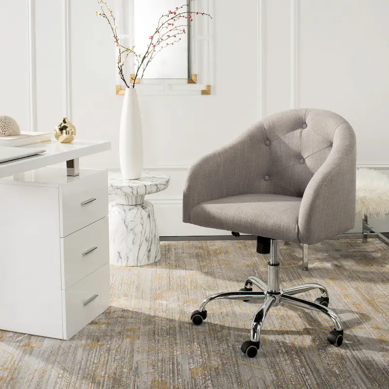 Tufted Swivel Adjustable Office Chair | Upholstered Seat, 360° Rotation, Home Office