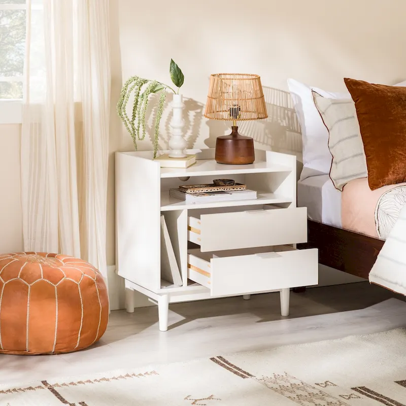 Middlebrook Modern Gallery Top Solid Wood Nightstand