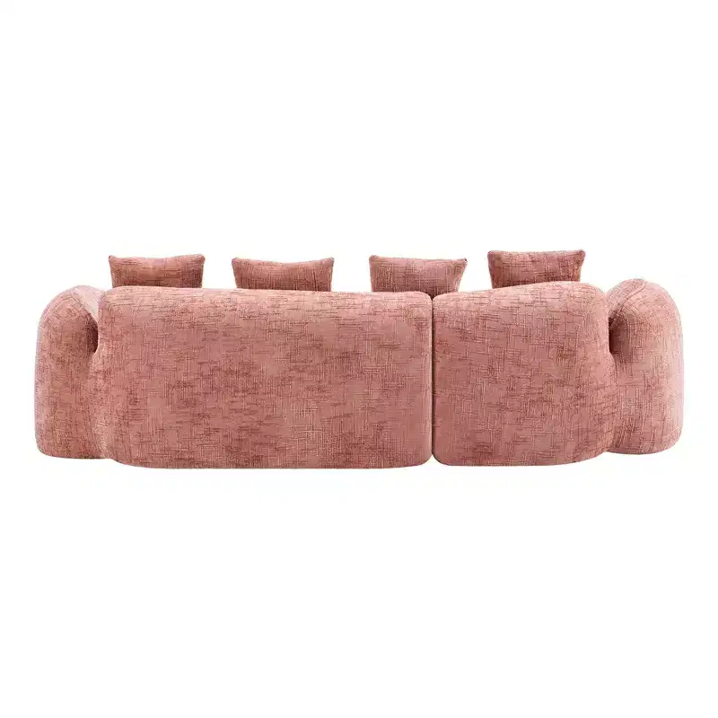 EHMKNP 101 L-Shaped Sectional Sofa with Curved Chaise  Modular Chenille Cloud Couch, No Assembly Required