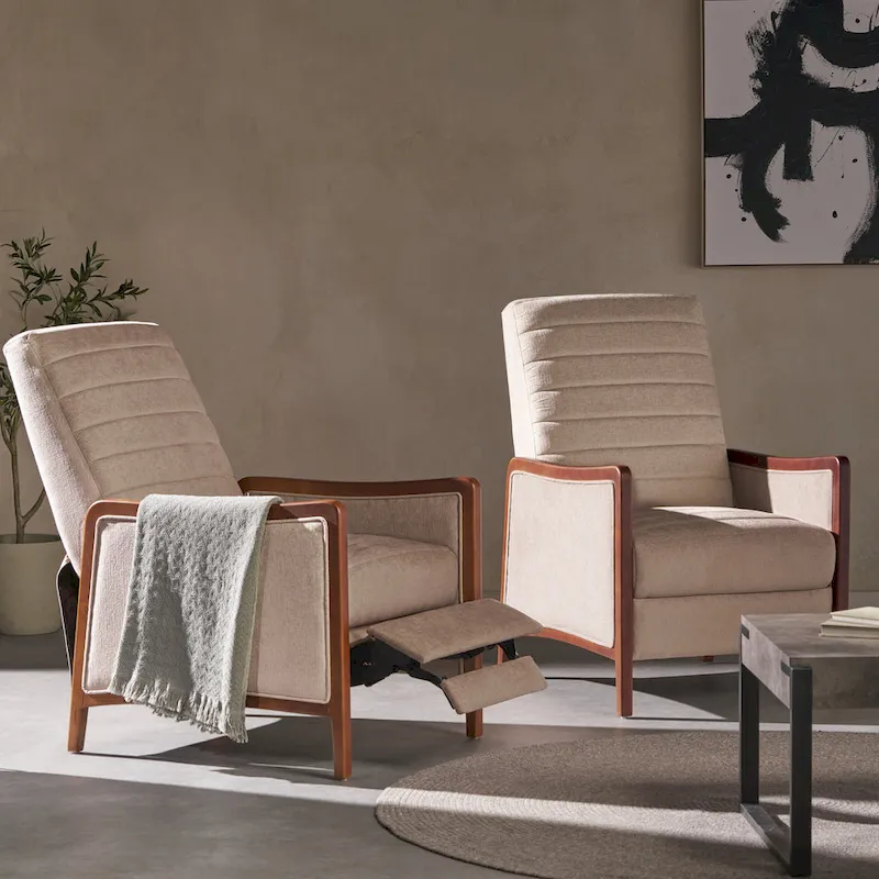 Anaura Channel Stitch Pushback Recliners by Christopher Knight Home