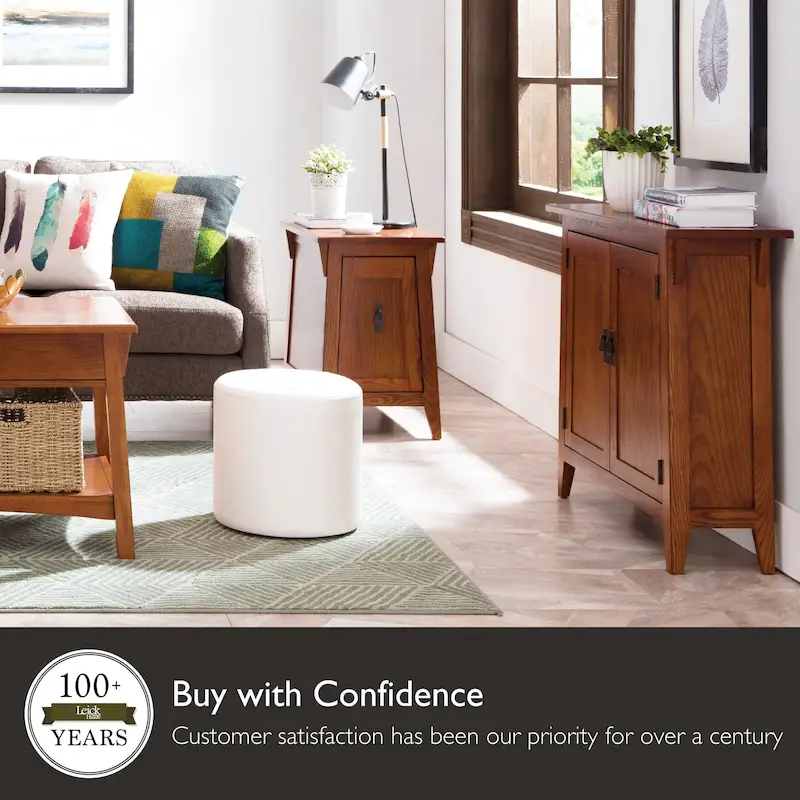 Leick Home Traditional Solid Wood Mission Cabinet End Table