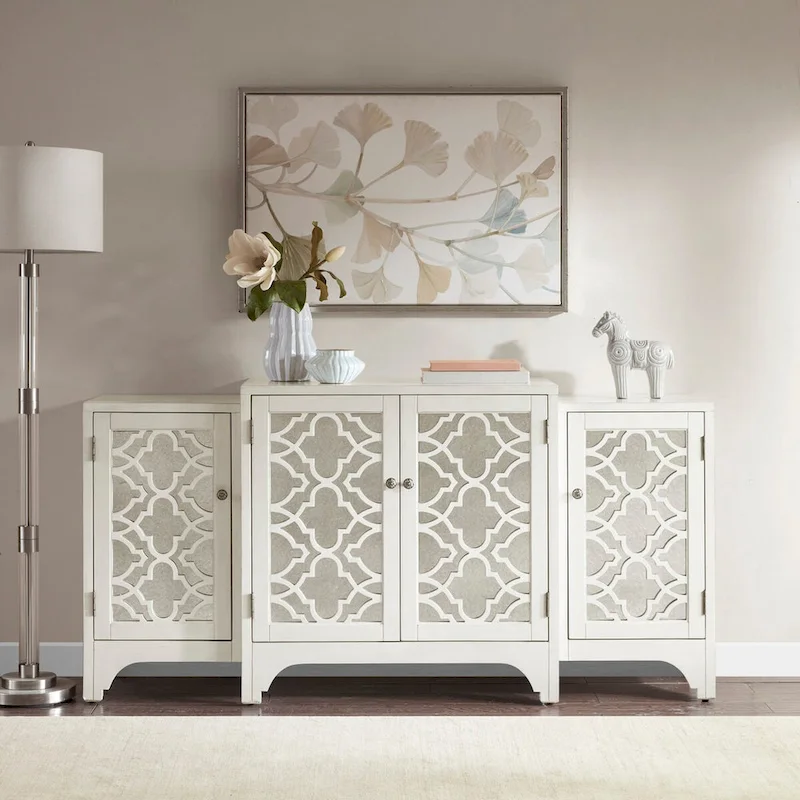 Cream Quatrefoil Dining Buffet Server