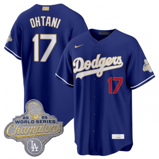 Los Angeles Dodgers 17 Shohei Ohtani Royal 2026 Alternate Gold Collection Stadium Stitched Baseball Jersey