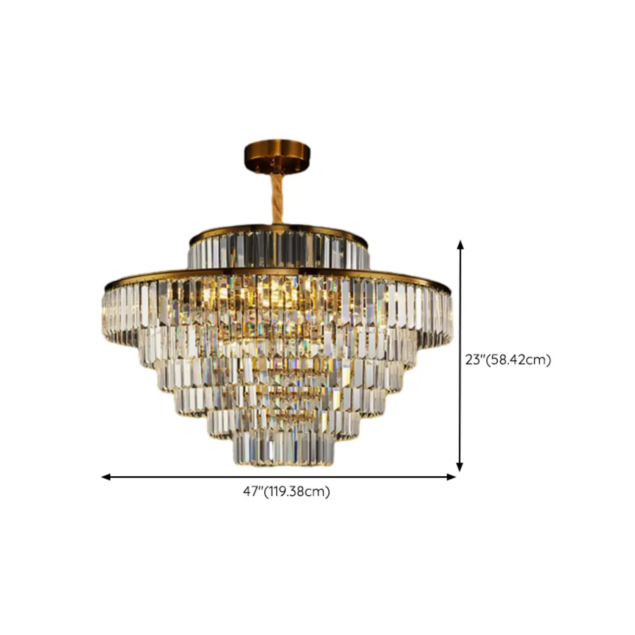Luxury Crystal Gold Chandelier with Multi-Tiered Design