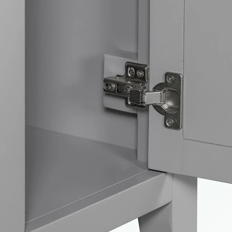 Bathroom Vanity with Ceramic Basin, Two Cabinets and Five Drawers