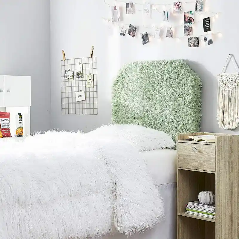 College Headboard with Legs - Plush Texture