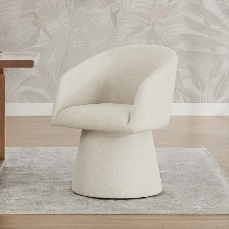 Evie Modern Upholstered Fabric Swivel Dining Chair