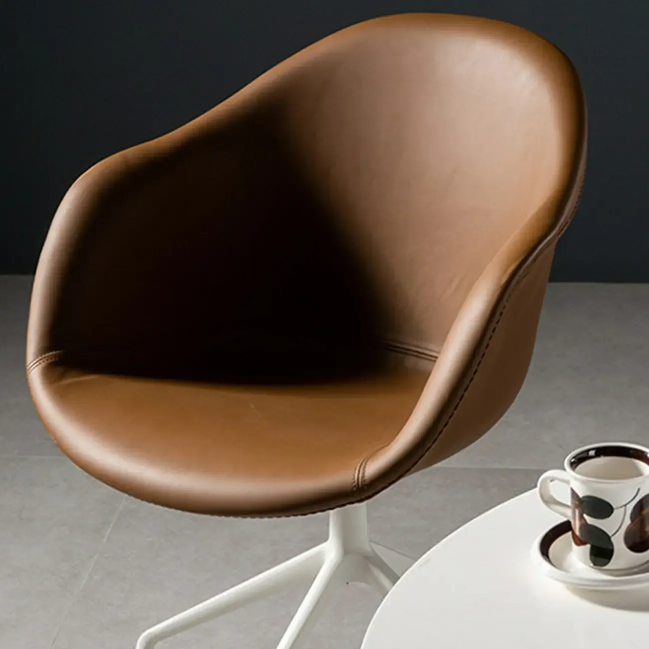 Simple Brown Adjustable Swivel Office Chair