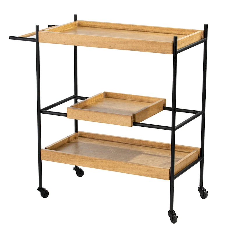 SEI Furniture Livingston Rolling Bar Cart