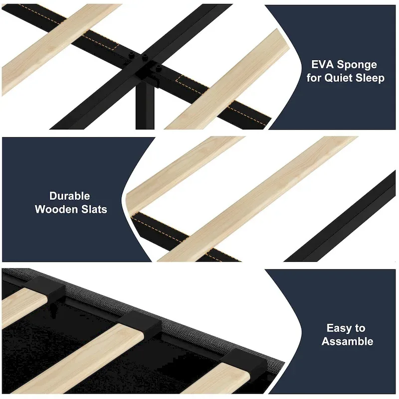 Platform Bed Frame, with 4 Storage Drawers