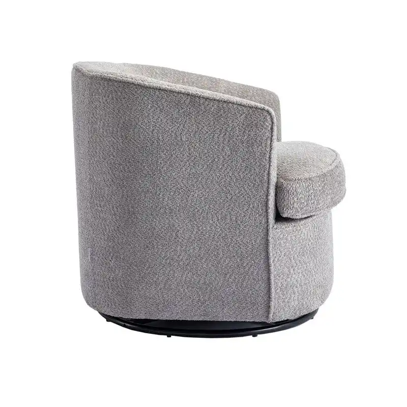 Upholstered Swivel Barrel Armchair - Single Seat