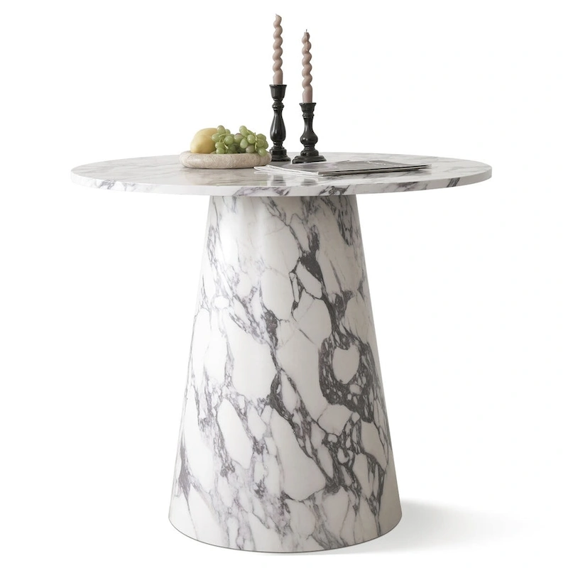 35 Faux Marble Small Round Pedestal Dining Table