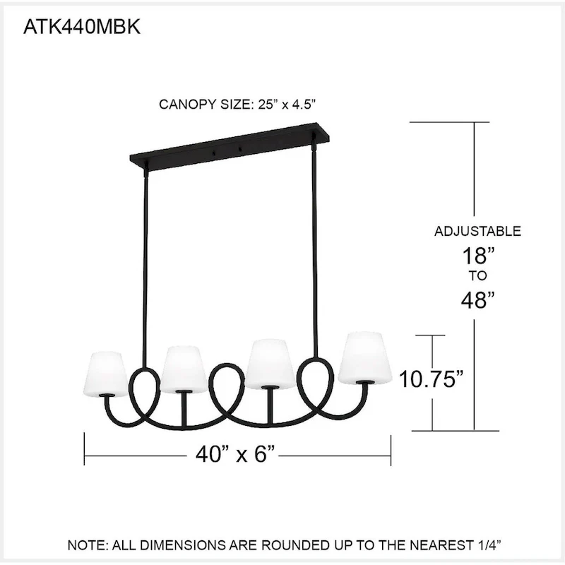 Atkins 4-Light Matte Black Island Light