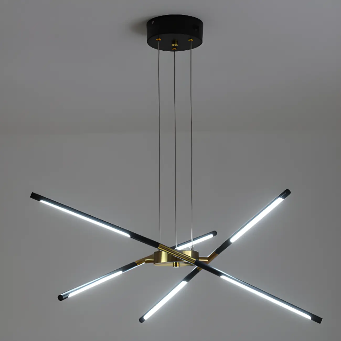 Modern LED Linear Chandelier with Adjustable Height