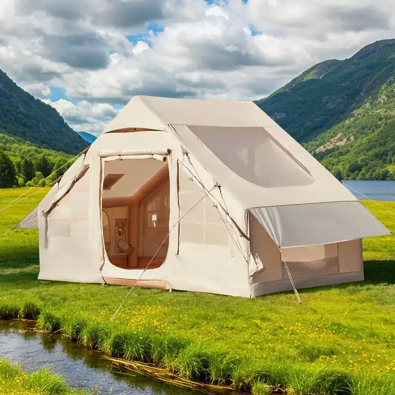 EROMMY Inflatable Tent With Pump,Glamping Tents For 4-6 Person, Easy Setup 4 Season Waterproof Outdoor Tent