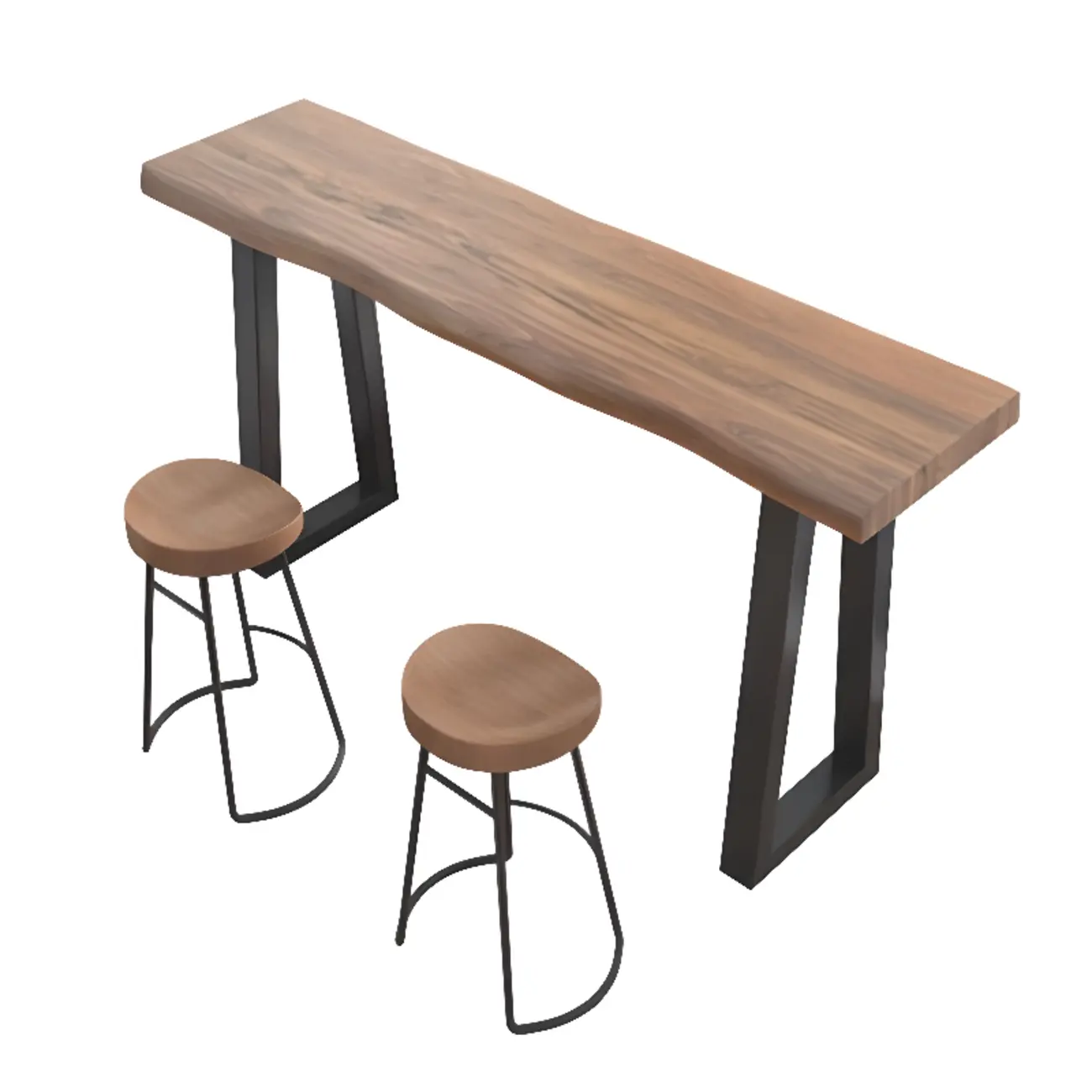 Scandinavian Natural Wood Sled Base Bar Tables