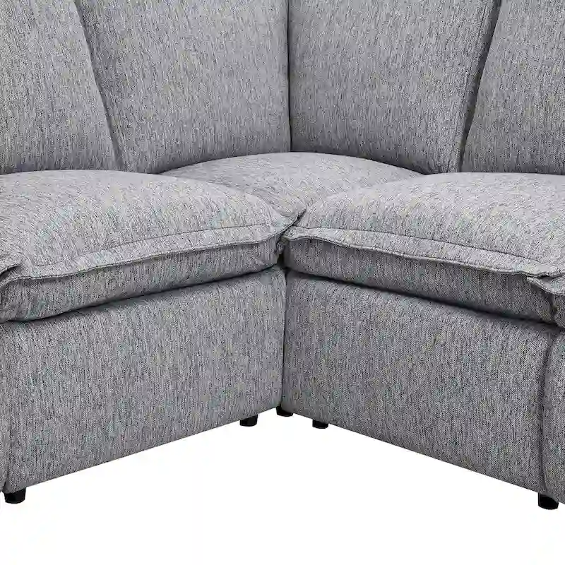 89.76 L-Shaped 5-Seater Sofa with Recliner