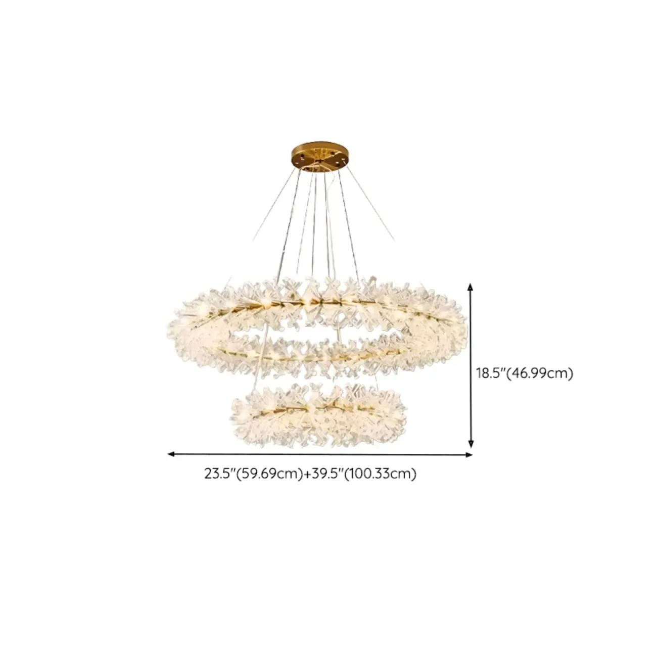 Gold Circular Crystal Chandelier Modern Design Light